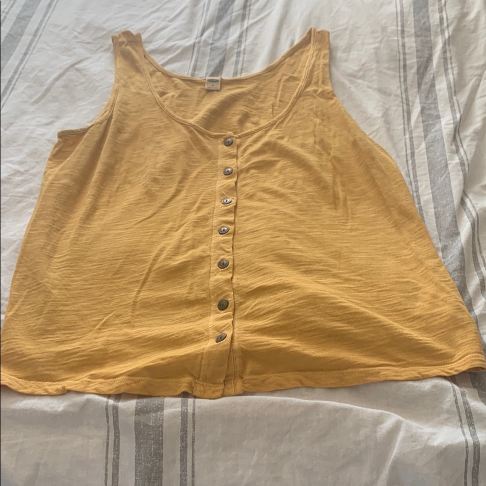 Old navy mustard Button-Down Women's Tank Top